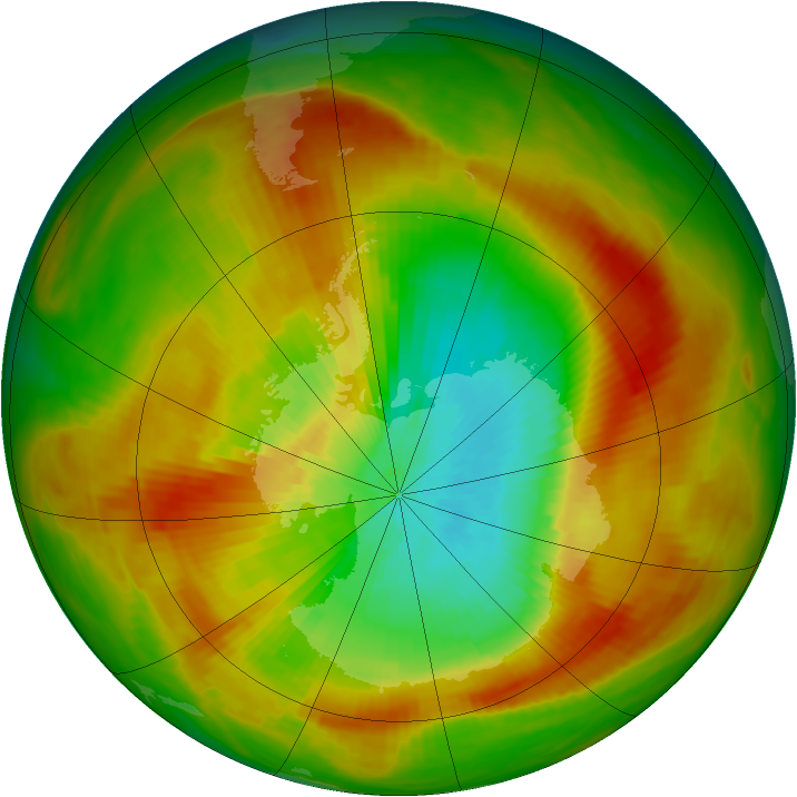 Antarctic ozone map for 27 October 1979